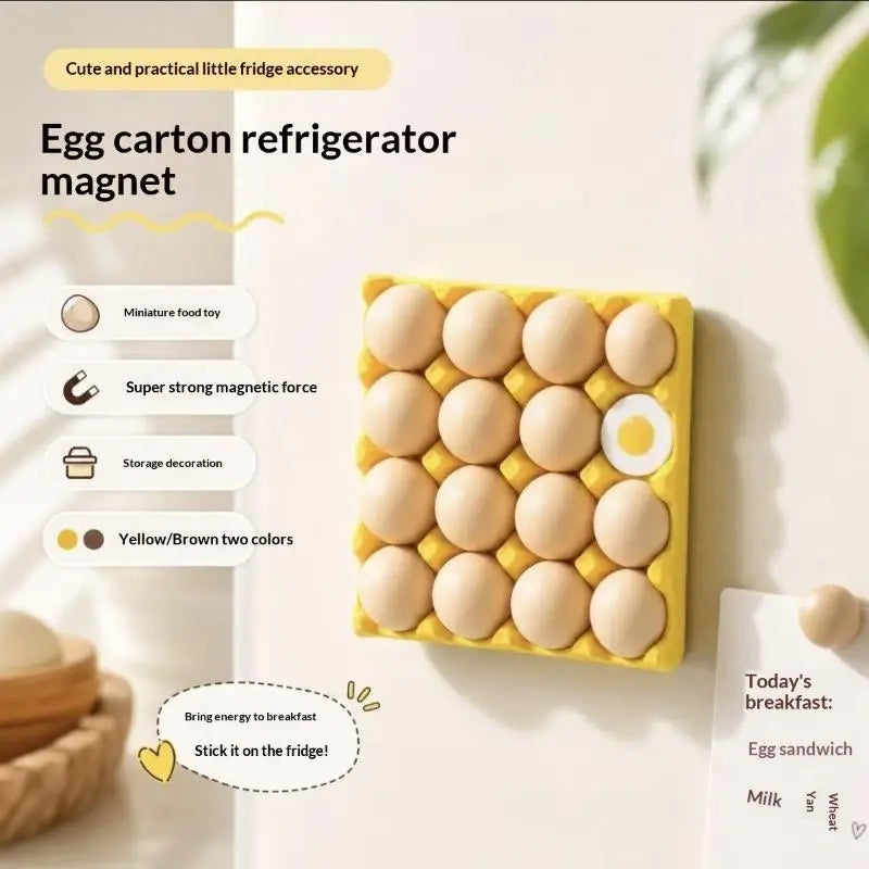 Egg Carton Fridge Magnet Set – Fun Kitchen Note Holder Refrigerator Magnet Set SPOT