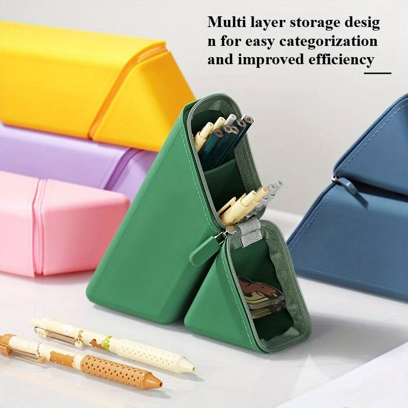 Foldable Silicone Pen Holder – Expandable Large Capacity Pencil Cup Pen Holder SPOT