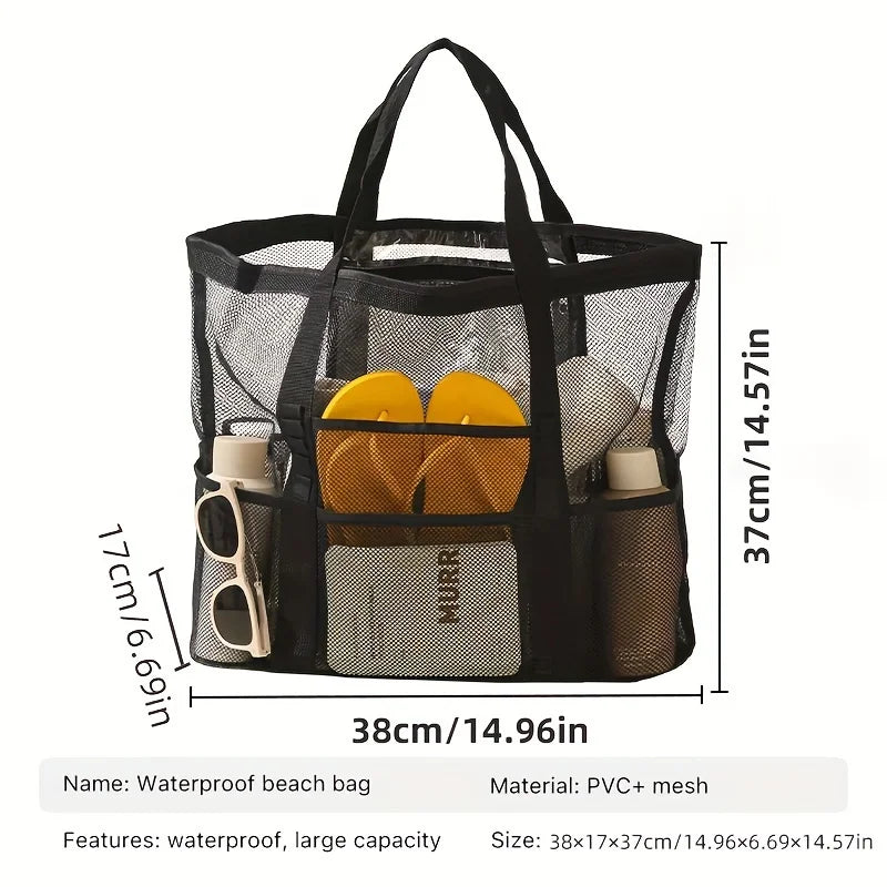 Large Foldable Mesh Beach Bag – Pool, Gym & Travel Tote Foldable Mesh Tote SPOT