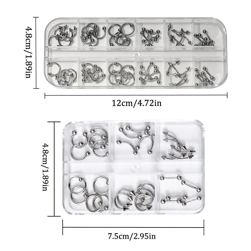 3D Punk Metal Nail Charms Black Silver Alloy Studs 20/30/60pc Nail Art Charms SPOT