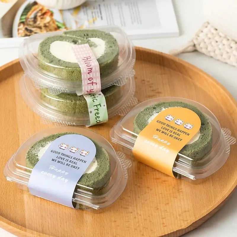 50-Pack Clear Mousse Cake Boxes with Lids & Stickers Cake Packaging Boxes SPOT