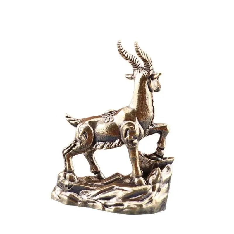 Feng Shui Zodiac Goat Statue with Lucky Coins – Desk Decor Decorative Figurine SPOT