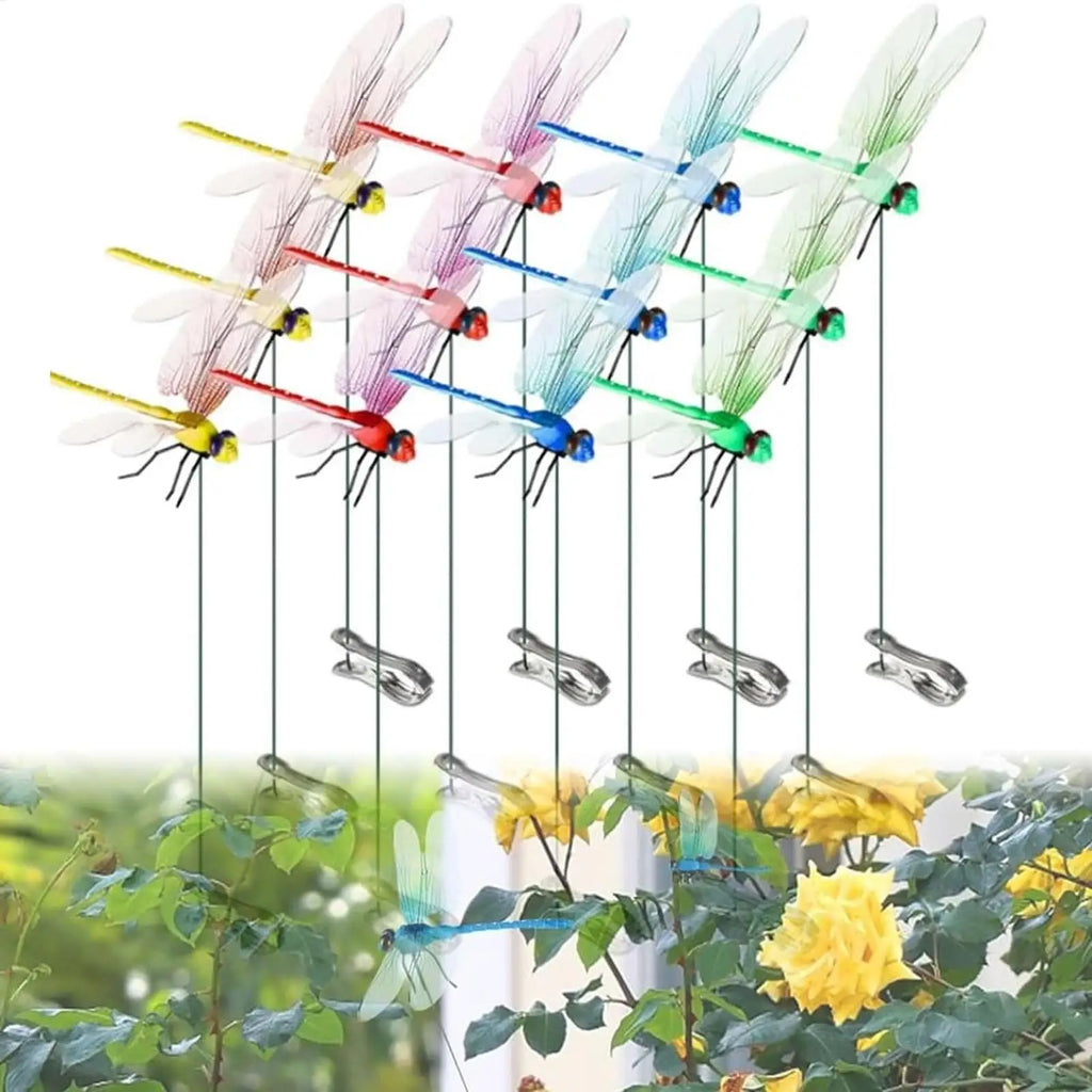 12-Pack 3D Dragonfly Clips – Garden & Hat Decorations Garden Decorative Clips SPOT