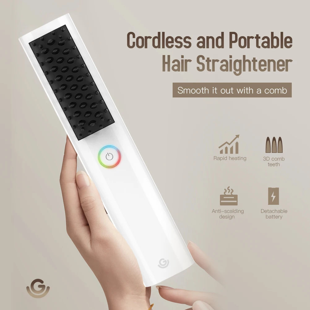3-in-1 Electric Hair Straightener Brush – Curl & Style Hair Straightener Brush SPOT