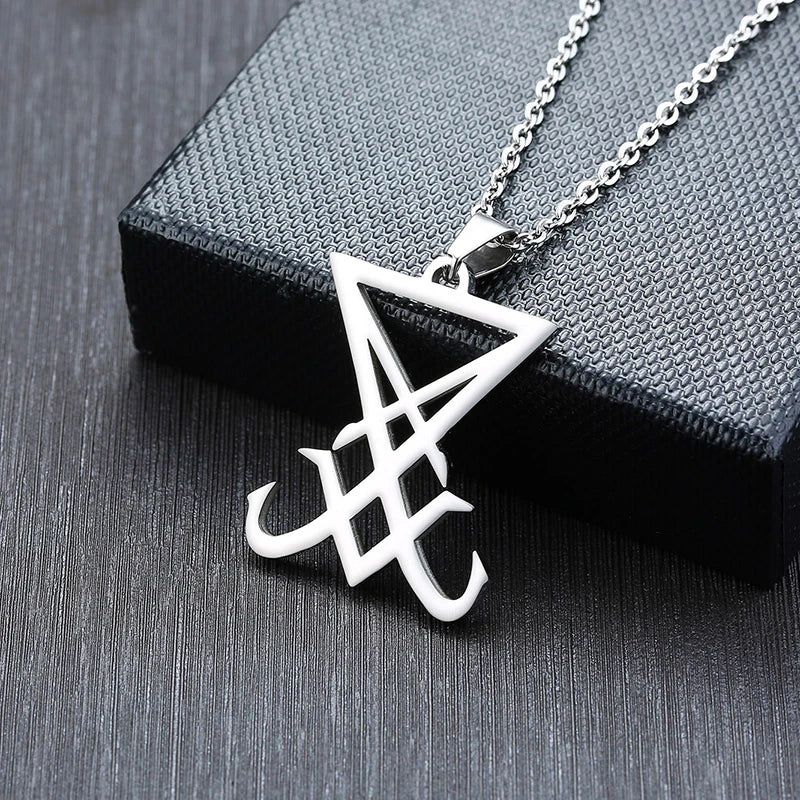 Sigil of Lucifer Stainless Steel Pendant Necklace for Men Pendant Necklace SPOT