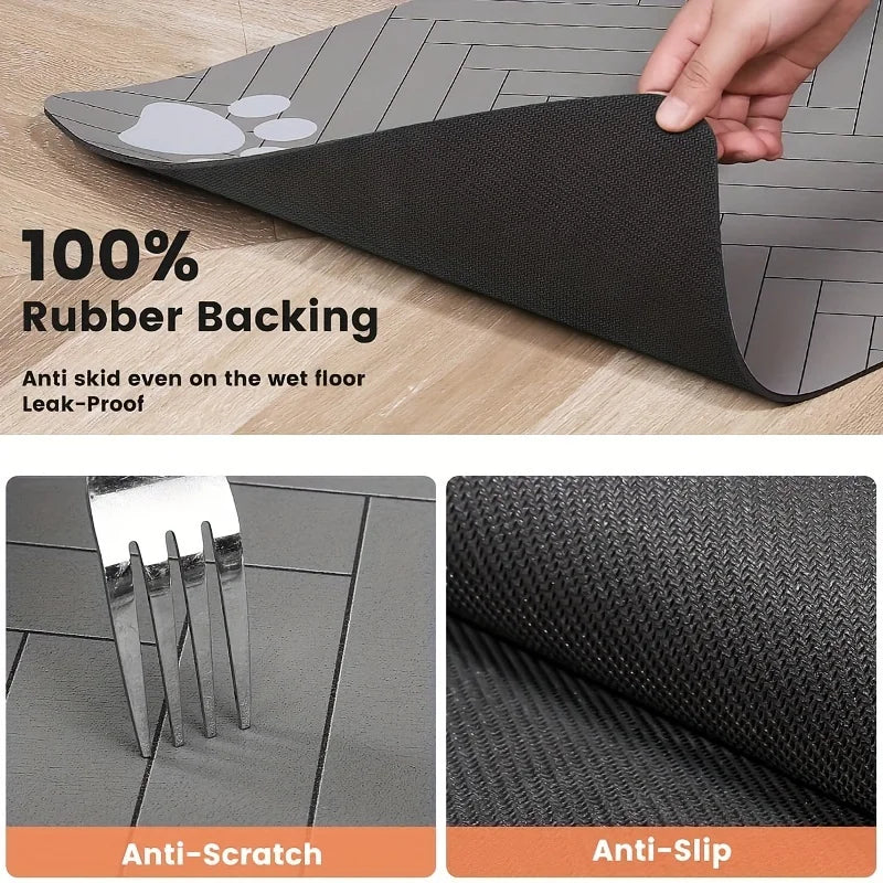 Waterproof Non-Slip Dog Food Mat – Absorbent Feeding Tray S/M Pet Feeding Mat SPOT
