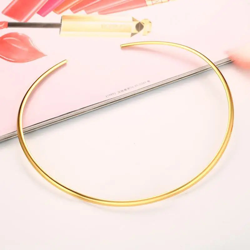 Meaeguet Adjustable Stainless Steel Choker Neck Cuff Necklace Choker Necklace SPOT