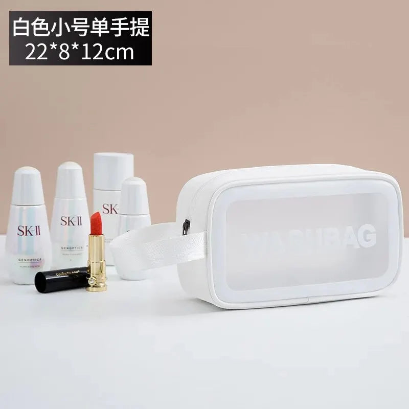 Transparent Waterproof Travel Makeup Bag – Large Capacity Travel Makeup Bag SPOT Small white