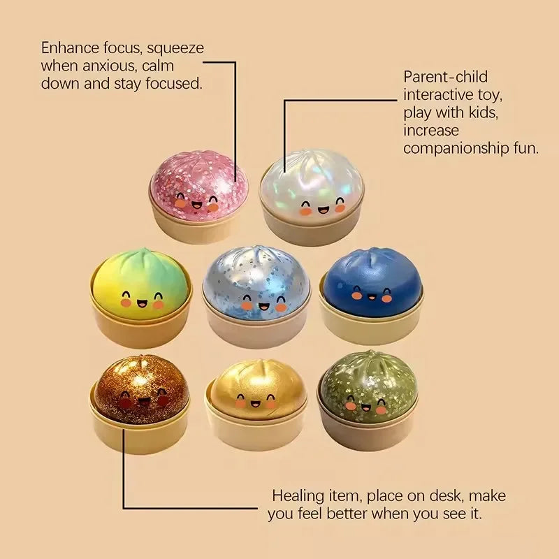 Steamed Bun Squishy Toy – Slow Rebound Sensory Squeeze Ball Squishy Fidget Toy SPOT