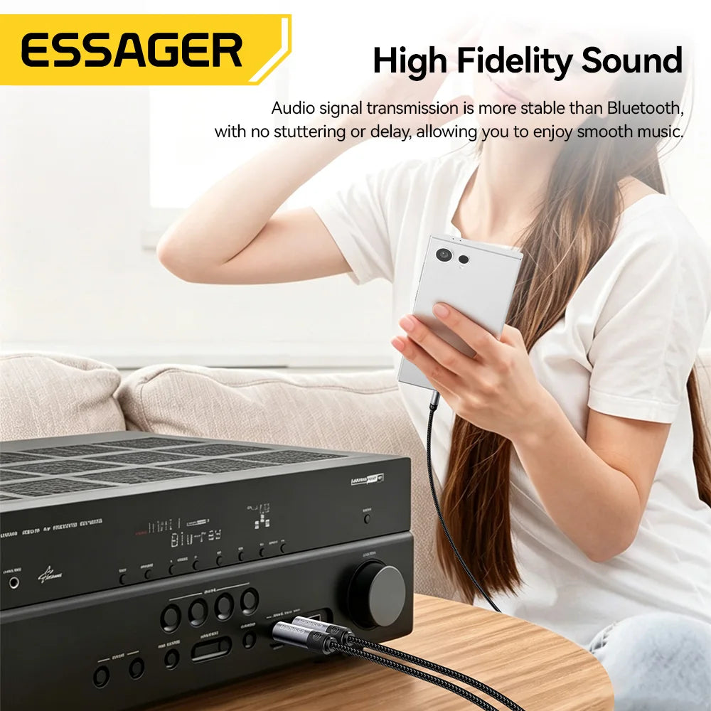 ESSAGER 3.5mm to Dual 6.35mm TRS Y-Splitter Stereo Audio Cable Audio Splitter Cable SPOT