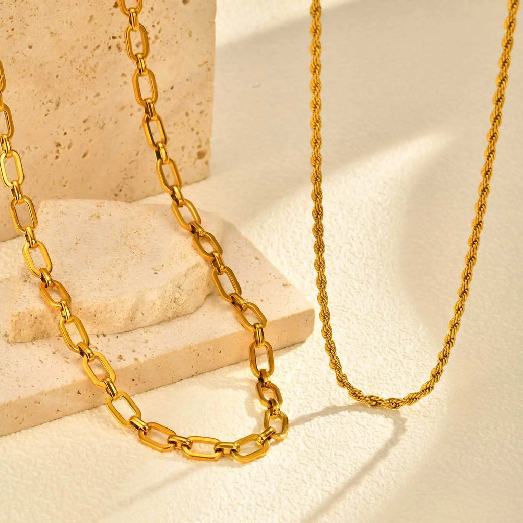 Gold Chunky Chain Link Necklace – Stainless Steel Women's Chain Link Necklace SPOT