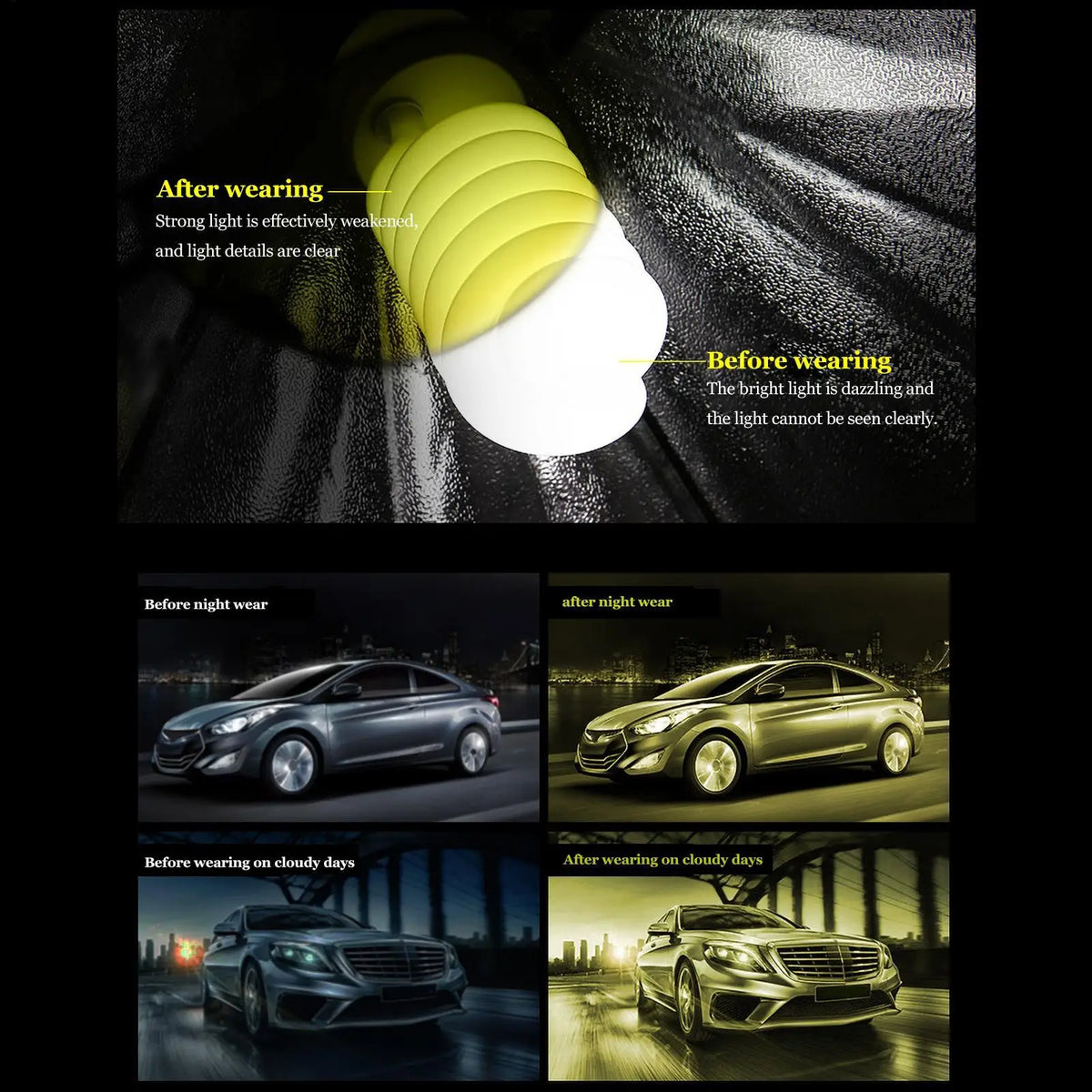 Night Driving Glasses – Polarized Yellow Anti-Glare Fit Over Night Driving Glasses SPOT