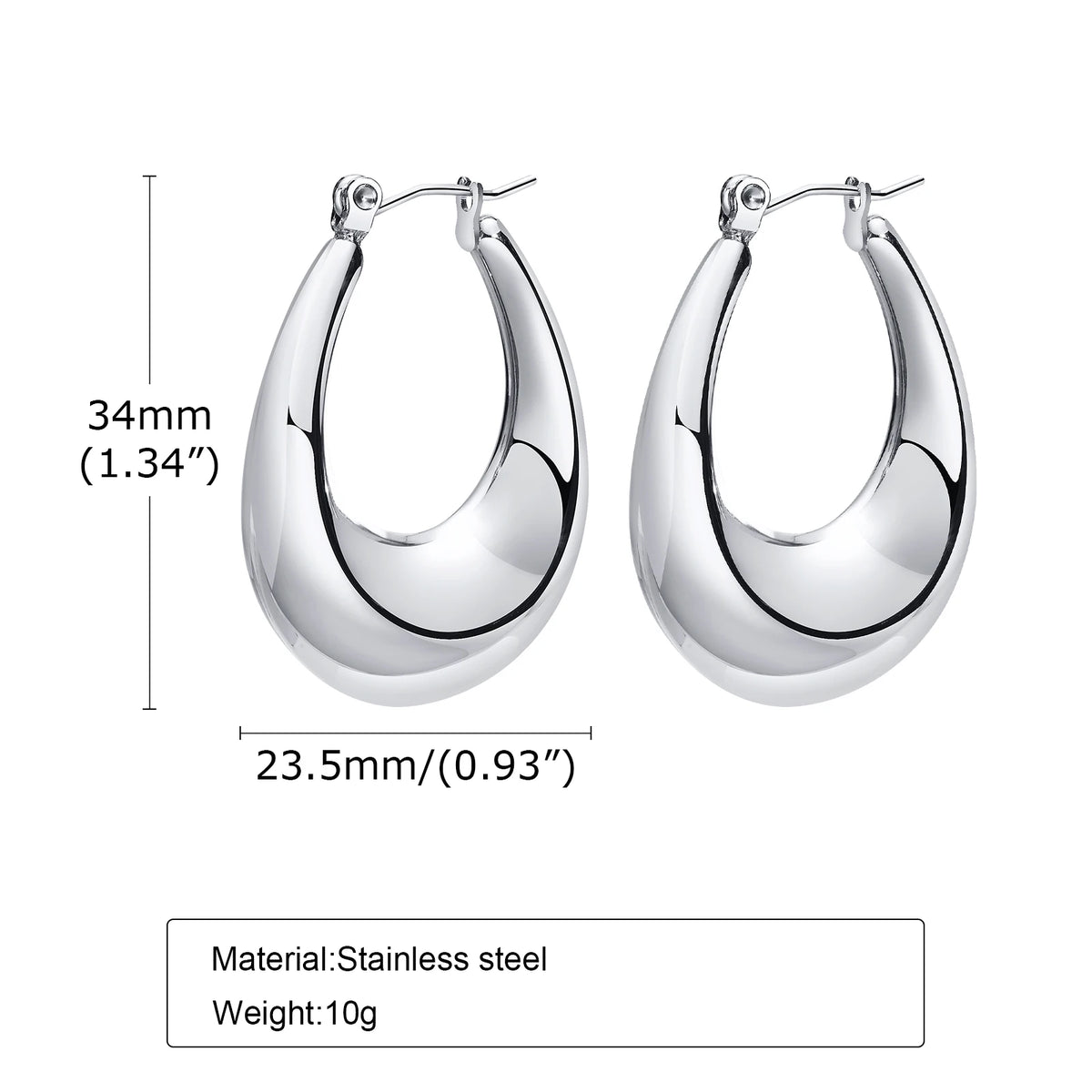 Meaeguet Geometric Tube Hoop Earrings – Stainless Steel Hoop Earrings SPOT