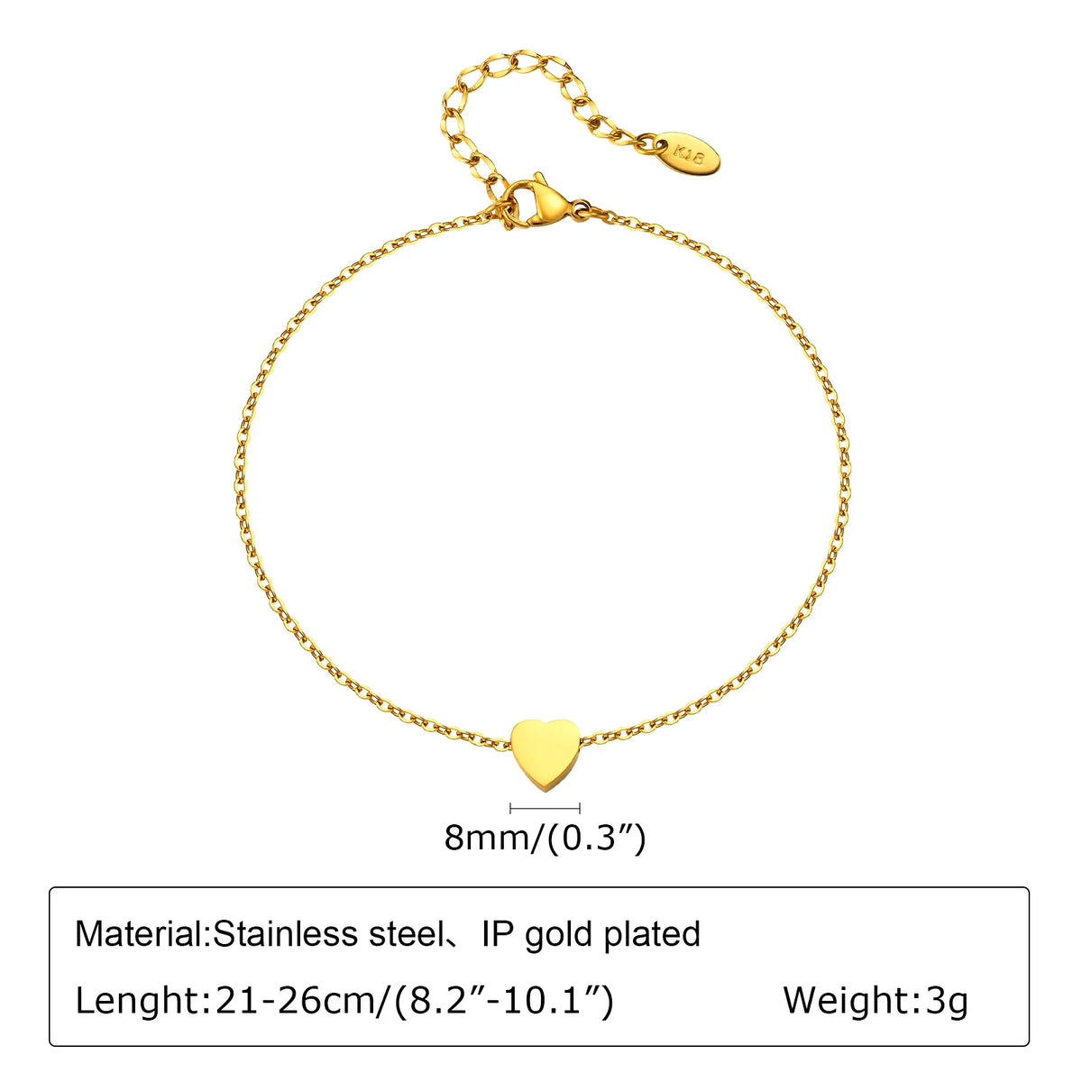 Women's Silver Stainless Steel Bead Anklet – Waterproof Ankle Bracelet SPOT JC-149G