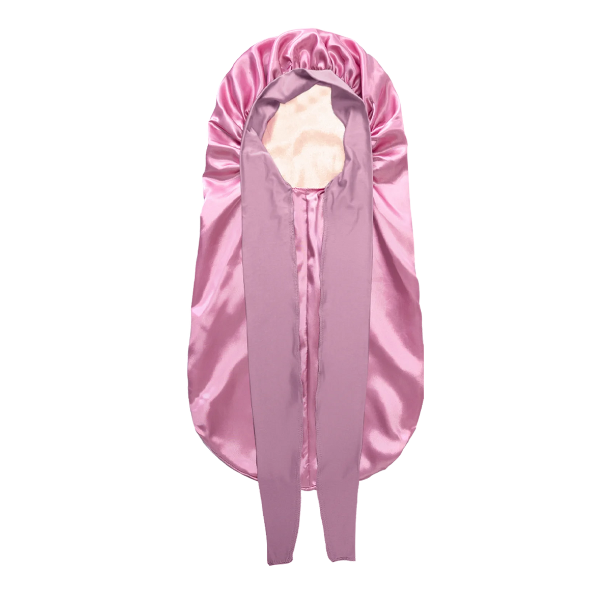 Women's XL Satin Silk Sleep Bonnet Cap & Elastic Hair Band Satin Sleep Bonnet SPOT Pinkish pink double