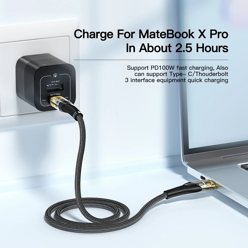 Essager 100W USB-C Cable 5A PD Fast Charging – MacBook iPad USB-C Charging Cable SPOT