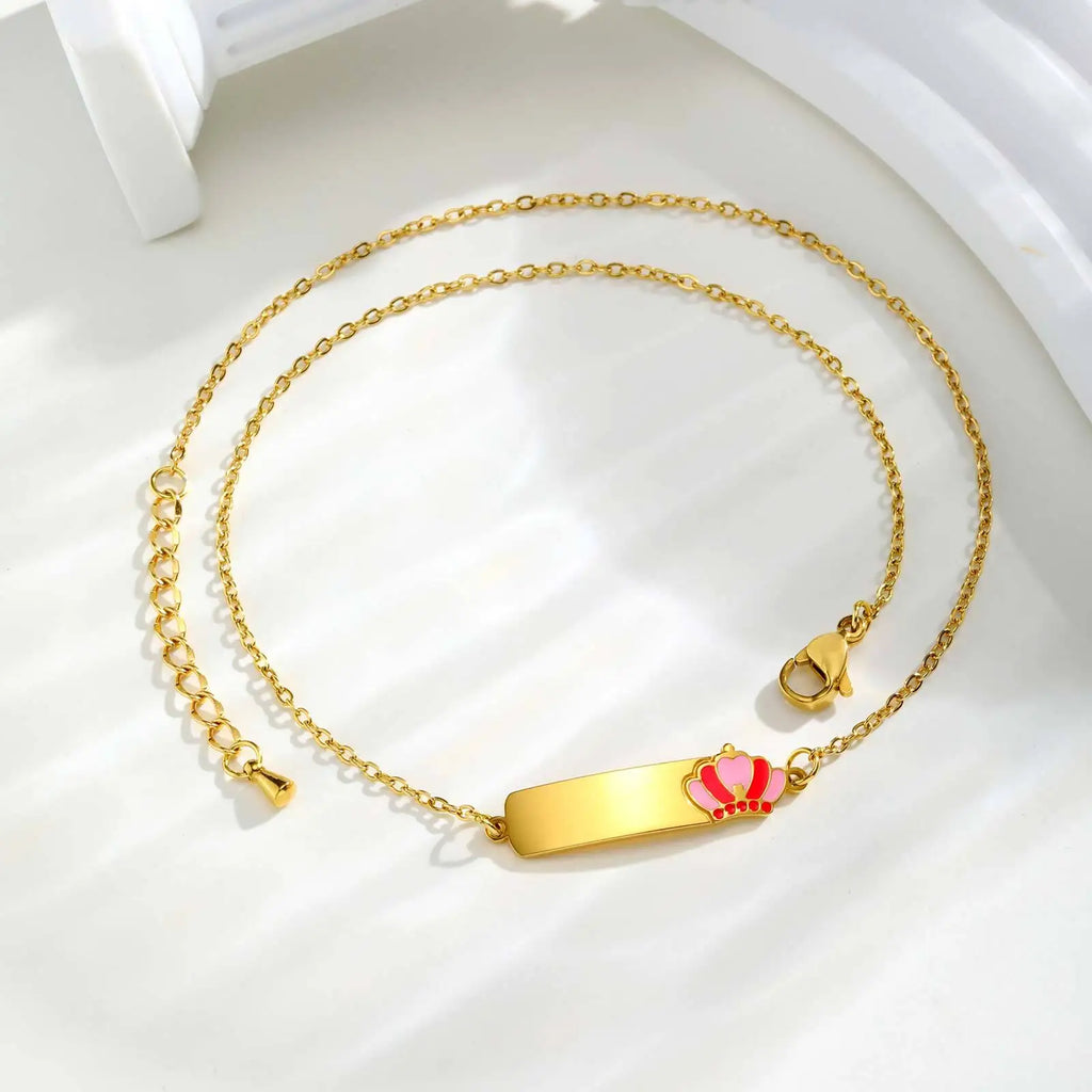 Personalized Crown Name Necklace – Girls Custom Stainless Steel Custom Name Necklace SPOT
