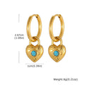Vintage Heart Pendant Necklace | 18K Gold Plated Turquoise Beads Pendant Necklace SPOT ED-994G