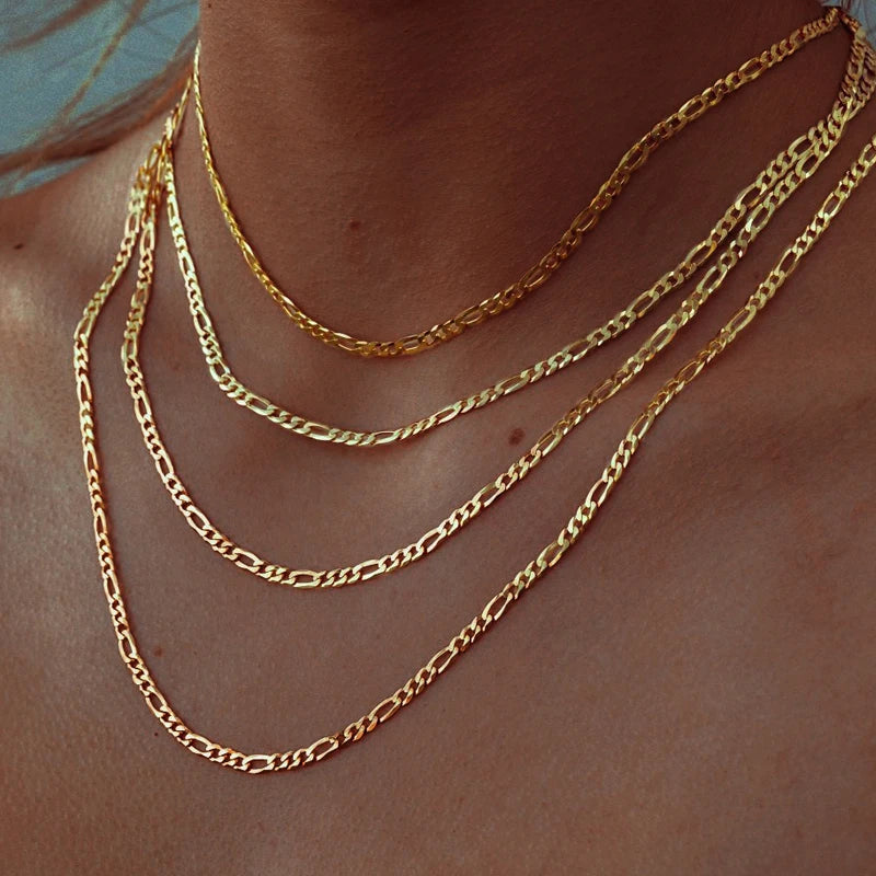 Figaro Link Chain Necklace – Gold & Silver Stainless Steel Chain Necklace SPOT
