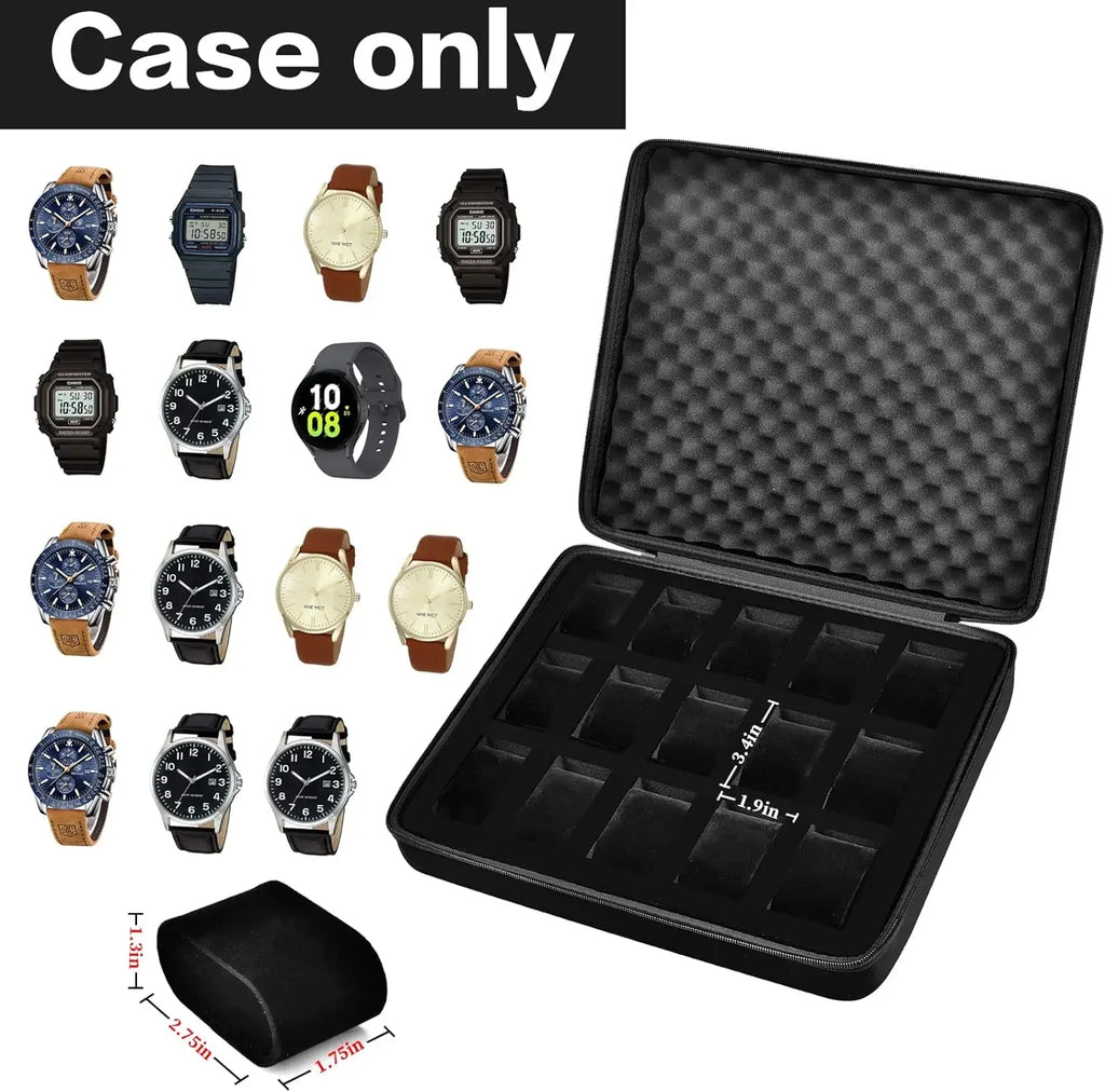 15-Slot Watch Box – Storage Case for Wristwatches & Smartwatches Watch Storage Case SPOT