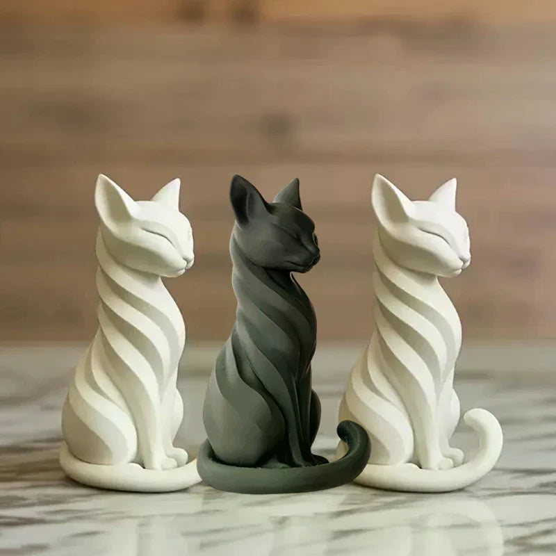 Striped Cat Figurine – Indoor/Outdoor Home Décor Sculpture Cat Figurine SPOT