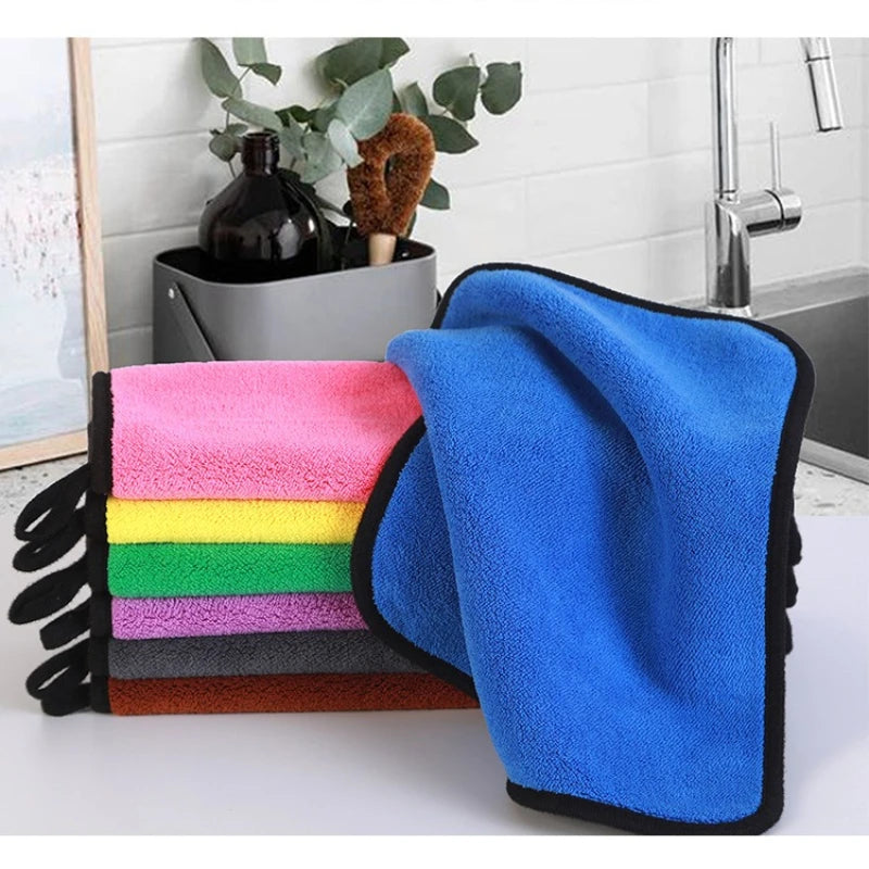 5-Pack Dual-Sided Coral Fleece Cleaning Cloths | Lint-Free Cleaning Cloths Set SPOT