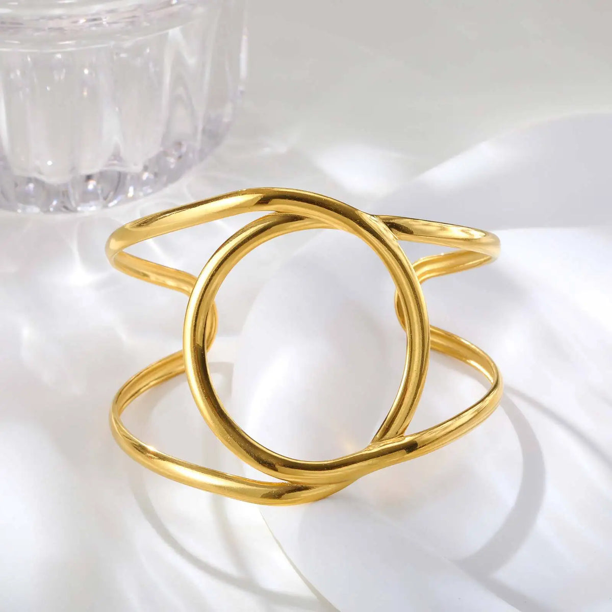 18K Gold Plated Stainless Steel Cuff Bracelet for Women Gold Cuff Bracelet SPOT