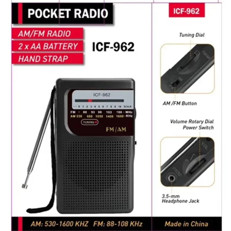 VIKEFON Portable AM FM Radio – Battery Operated, Camping & Emergency Portable AM FM Radio SPOT