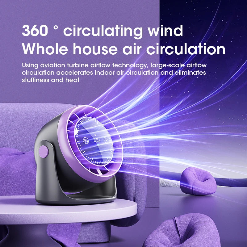 Touch Screen Mini Desk Fan – 100-Speed USB Fan w/ Display Portable Desk Fan SPOT