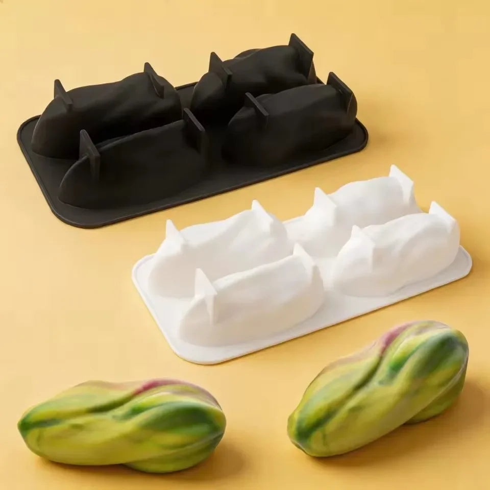 4-Cell Pistachio Silicone Chocolate Mold – Food Grade Baking Silicone Baking Mold SPOT