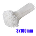100/500-Pack Nylon Cable Ties – Reusable Self-Locking Zip Ties Nylon Cable Ties SPOT White-3x100mm 100pcs