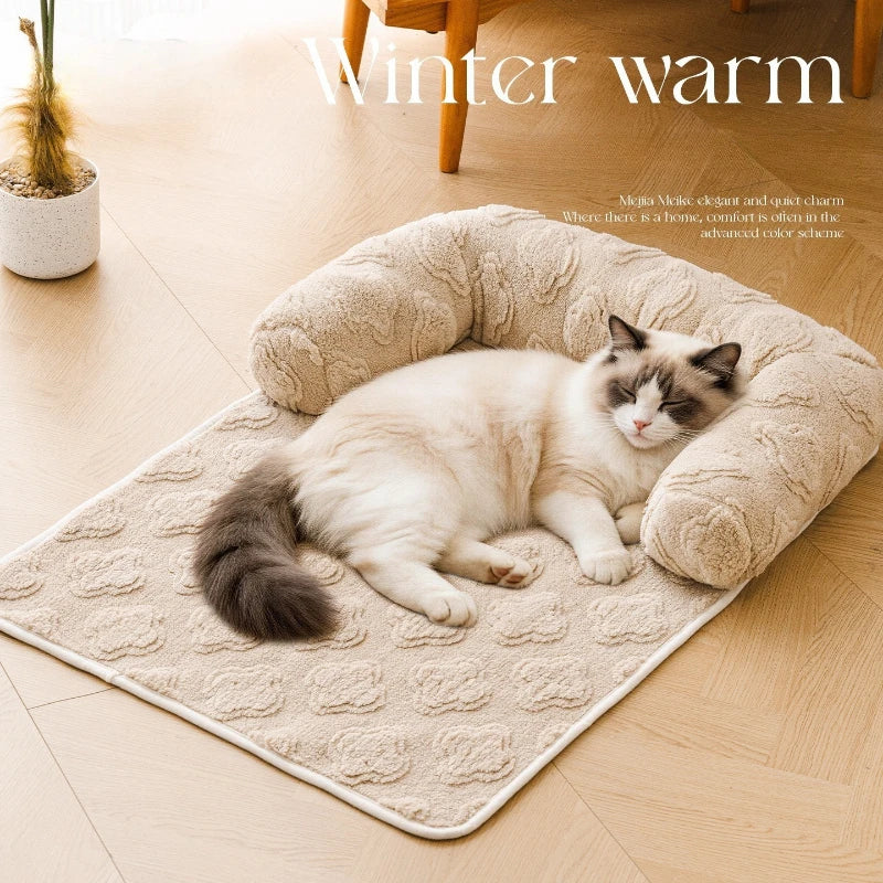 Fluffy Pet Bed Mat – Warm Anti-Slip Washable Cushion Cats & Dogs Pet Bed Mat SPOT