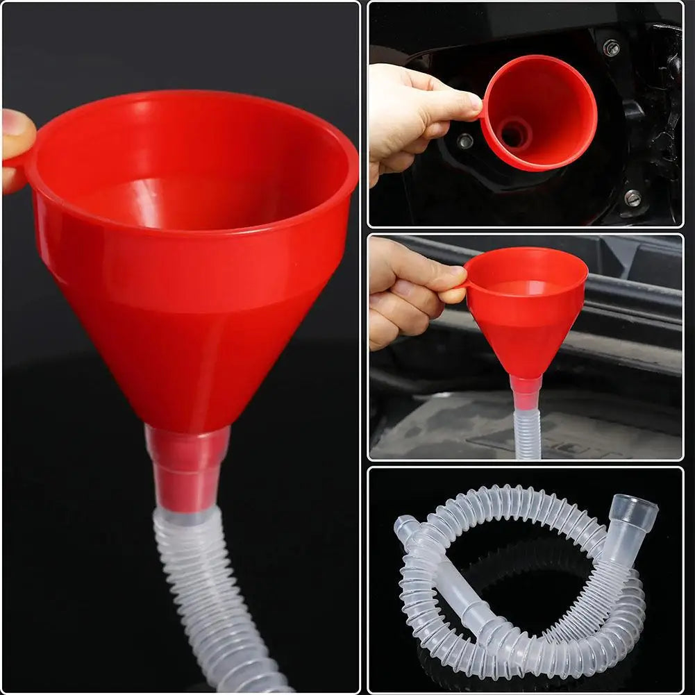Plastic Oil Funnel with Extended Hose – Car & Motorcycle Automotive Oil Funnel SPOT