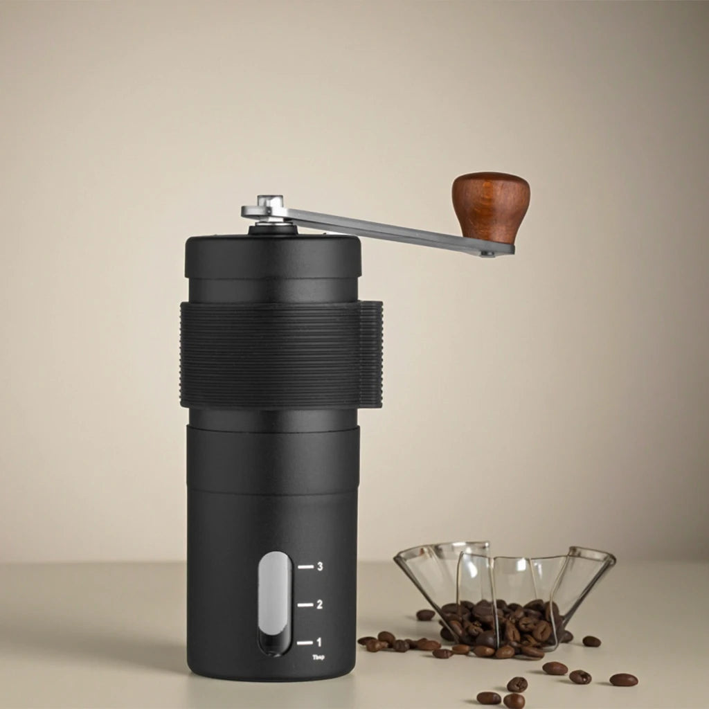 Manual Conical Burr Coffee Grinder – Foldable Handle | DUTRIEUX Manual Coffee Grinder SPOT Black