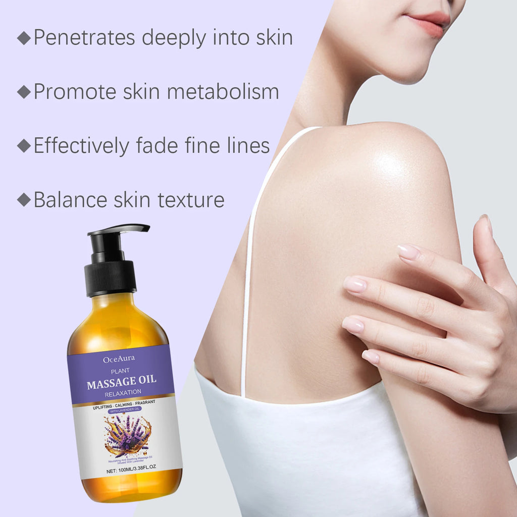 OceAura Lavender Body Massage Oil – Moisturizing & Relaxing Body Massage Oil SPOT
