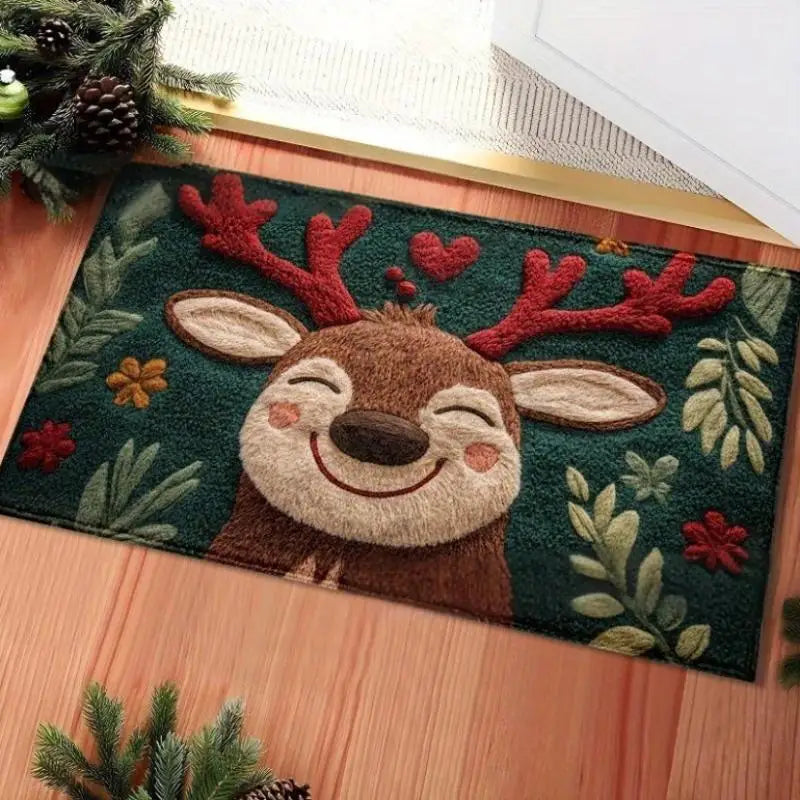 Fluffy Christmas Deer Microfiber Bath Mat – Quick-Dry Holiday Bath Mat SPOT Default Title