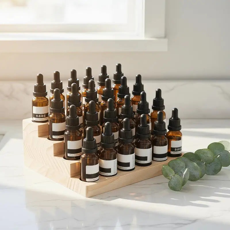 Wooden Essential Oil Display Rack – Multi-Bottle Storage Stand Essential Oil Rack SPOT