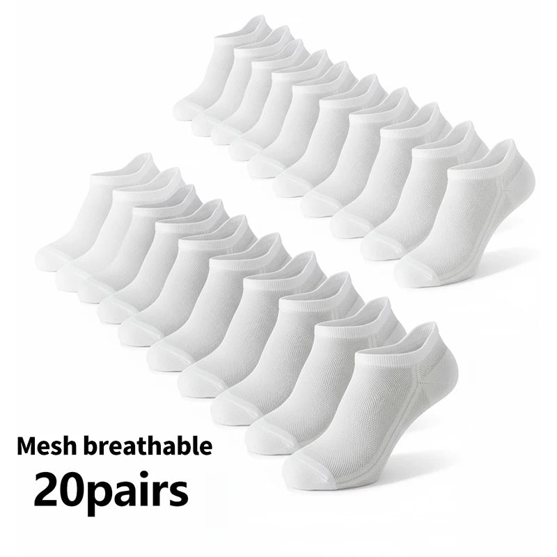 Men's Breathable Mesh Ankle Socks – 10 or 20 Pairs Men's Ankle Socks SPOT