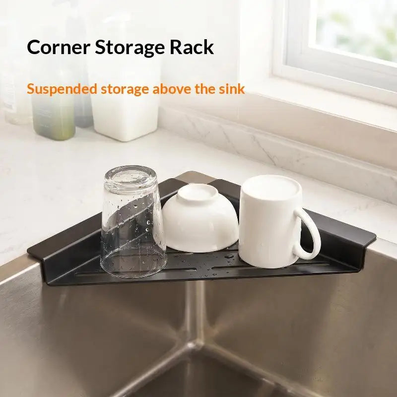 Kitchen Sink Corner Rack – Sponge Holder & Organizer Sink Corner Organizer SPOT