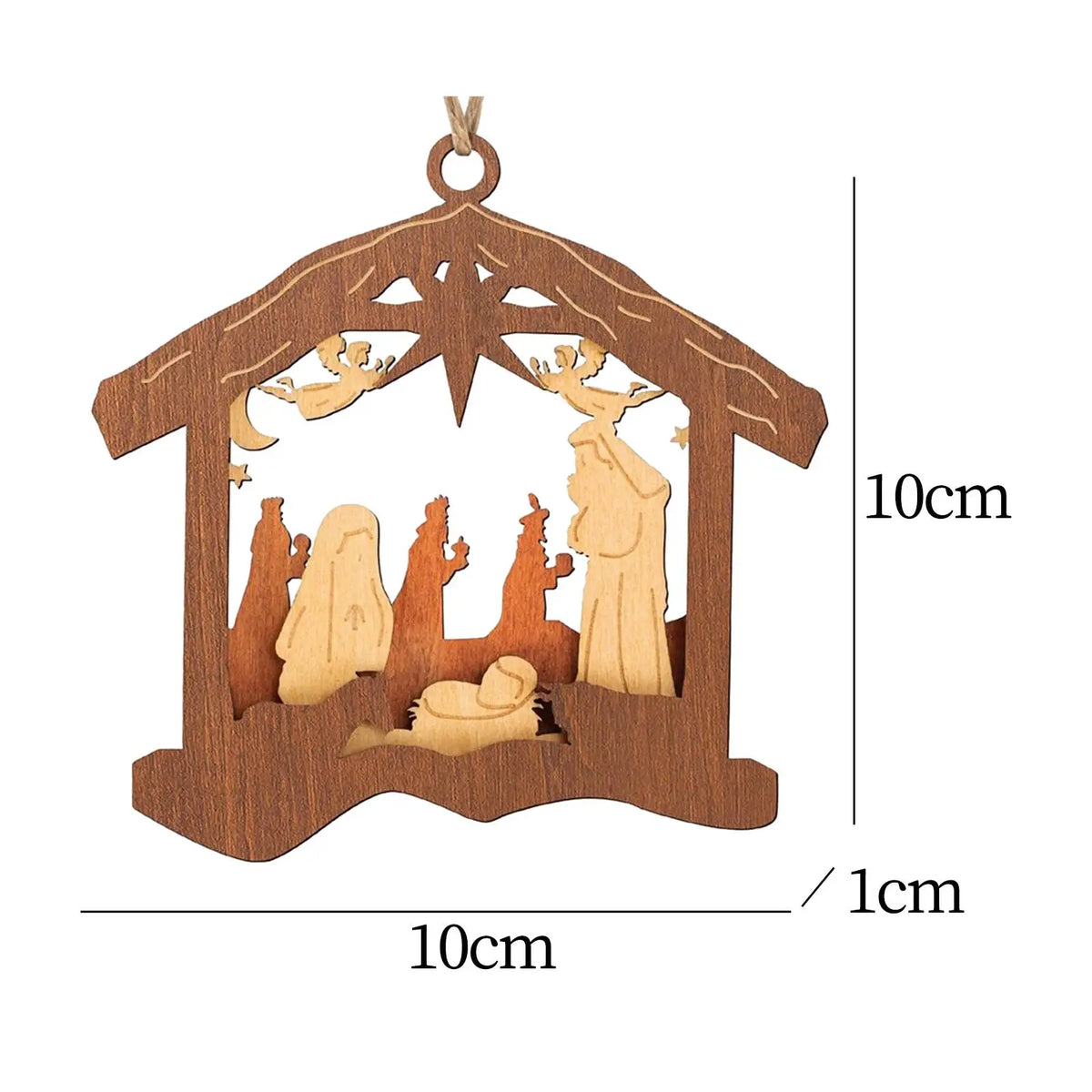Wooden Nativity Scene Christmas Ornaments – Religious Decor Christmas Ornament SPOT