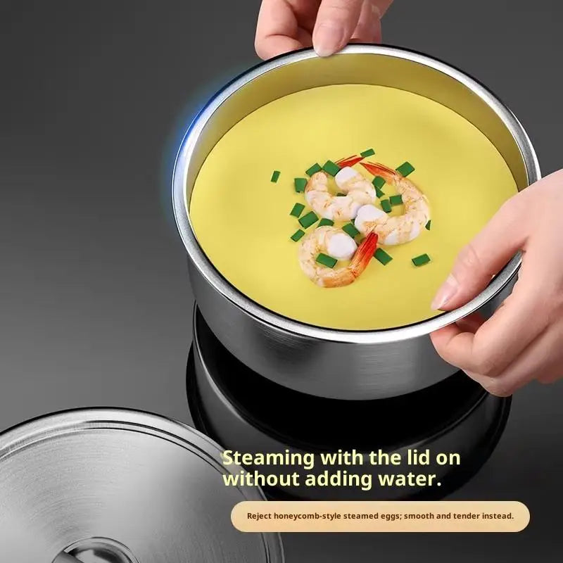 Stainless Steel Steamed Egg Bowl with Lid – Multi-Use Steamed Egg Bowl SPOT