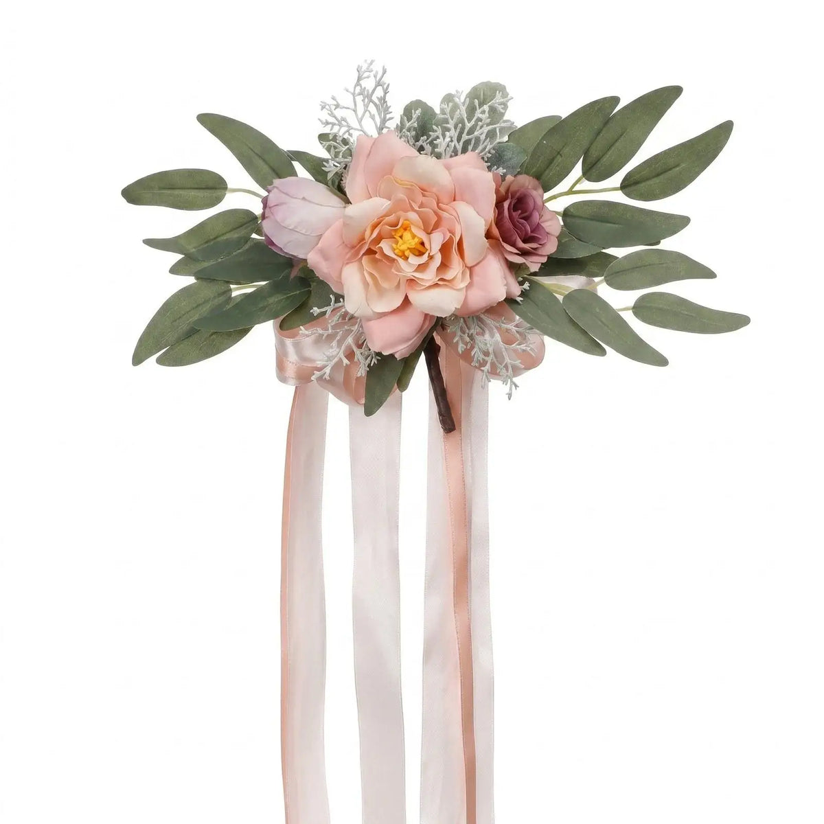 Wedding Aisle Pew Flowers with Ribbons – Artificial Chair Decor Artificial Pew Flowers SPOT
