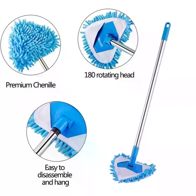 Long Handle Rotating Triangle Mop – Floor, Wall & Ceiling Rotating Triangle Mop SPOT