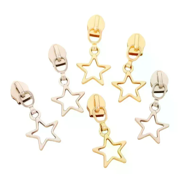 10-Pack Star Zipper Pull Replacements – Zinc Alloy Slider Kit Zipper Pull Replacement SPOT