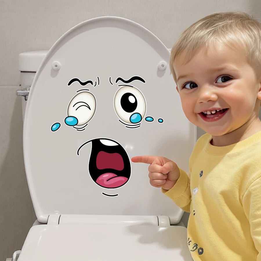 Smiley Face Trash Can Stickers – 4pc Waterproof Vinyl Decals Vinyl Wall Decals SPOT