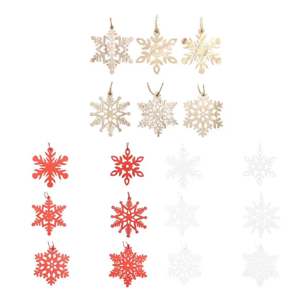 Wooden Snowflake Pendants – 6-Pack DIY Christmas Ornaments Christmas Ornaments SPOT