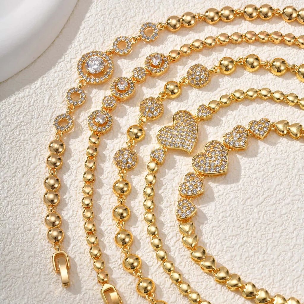 Meaeguet 18K Gold Plated Zirconia Tennis Bracelet Women Tennis Bracelet SPOT