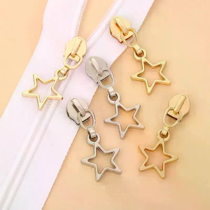 10-Pack Star Zipper Pull Replacements – Zinc Alloy Slider Kit Zipper Pull Replacement SPOT