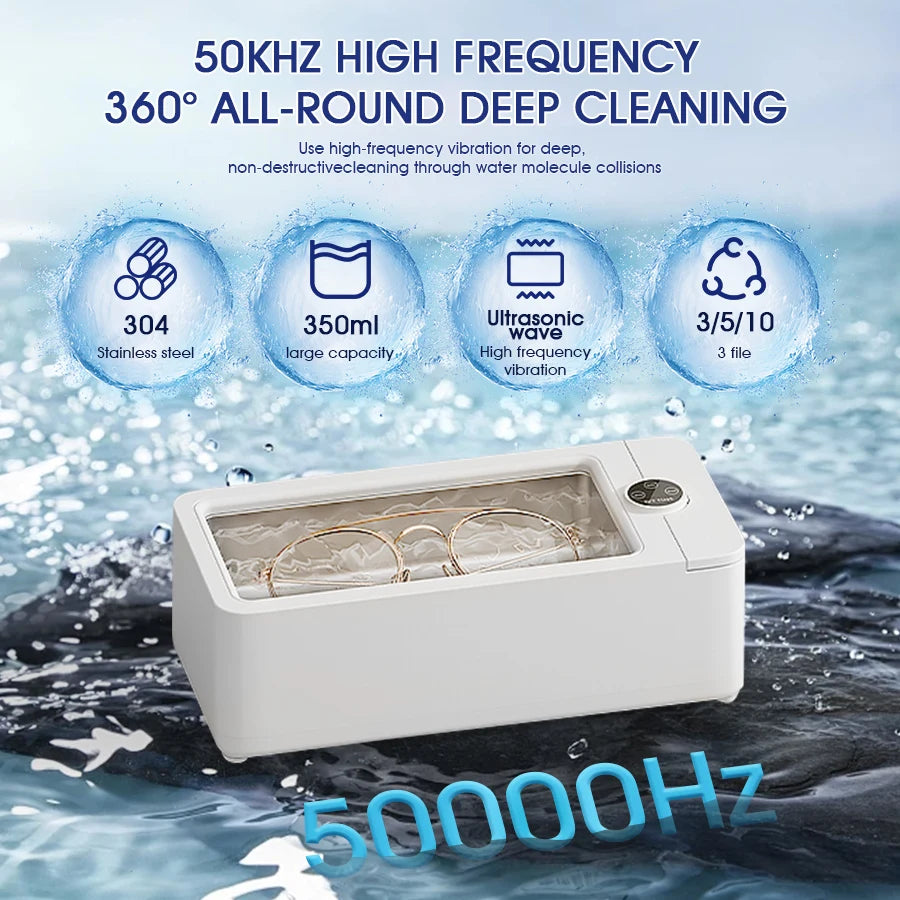 50KHz Ultrasonic Cleaner 350ml – Jewelry, Glasses & Watch Ultrasonic Cleaner SPOT