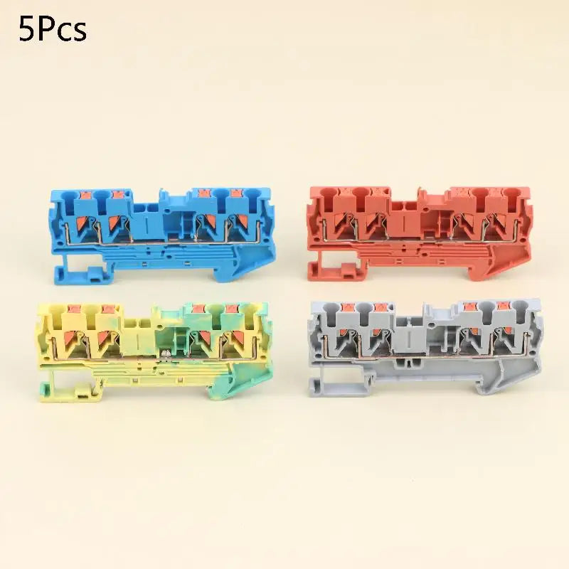 5-Pack PT2.5 Quattro Screwless Push-In Spring Terminal Block Terminal Block SPOT